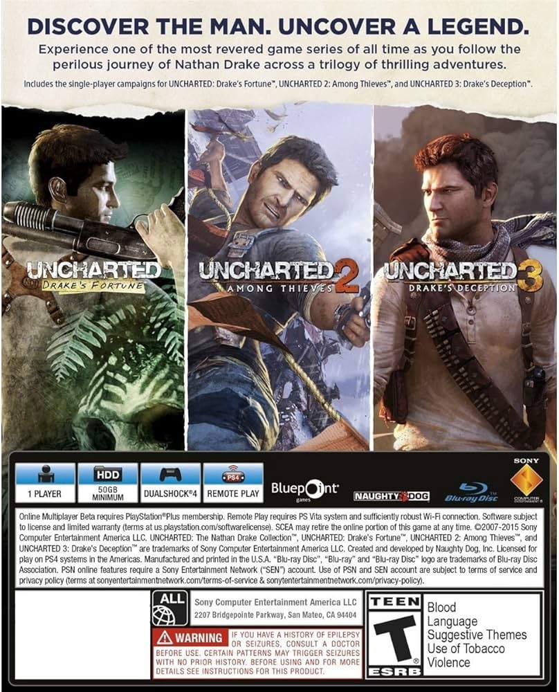 [711719526094] VIDEOJUEGO/SONY PS4 UNCHARTED THE NATHAN DRAKE COLLECTION