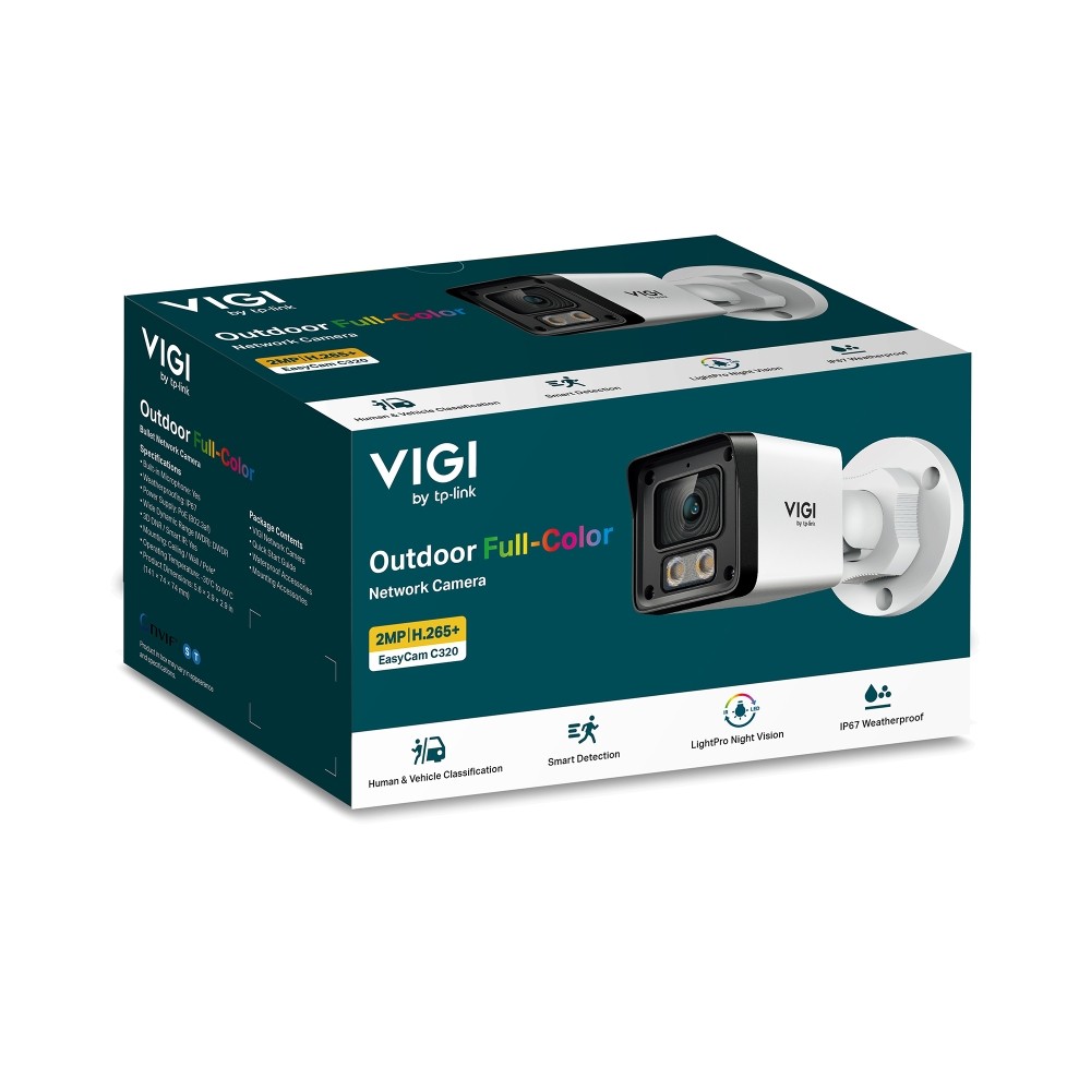 CAMARA TPLINK/VIGI EASYCAM C320-2.8MM/IP67/VISION NOCTURNA LIGHTPRO/POE/2MP