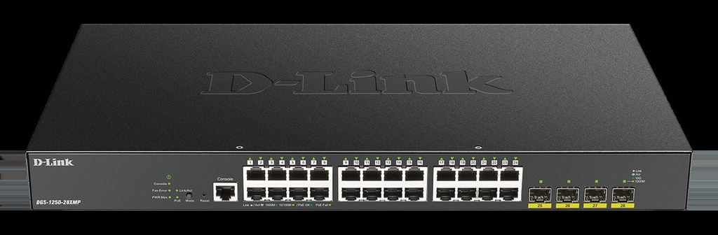 SWITCHES SWITCH D-LINK DGS-1250-28XMP-L2/L3- 24PTOS 1GIGABIT POE- 4PTOS 10G SFP PLUS