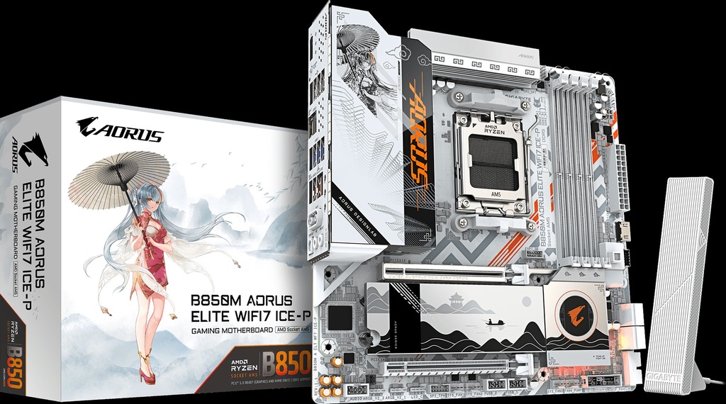 MAINBOARD GIGABYTE/B850M AORUS ELITE WIFI7 ICE-P MICRO ATX AM5 DDR5 9MB85ME7P-00-G11