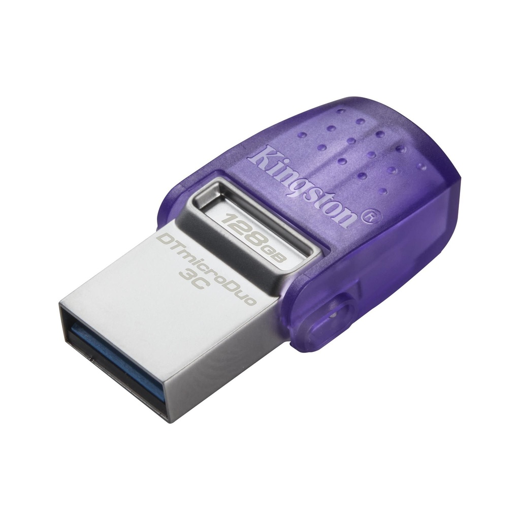 FLASH MEMORY KINGSTON 128GB DATA TRAVELER microDuo 3C TYPE-A - C PURPLE