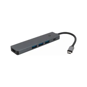 HUB AP-73 5 In1 USB-C to USB-C 3xUSB-3.0 HDMI-4K SILVER