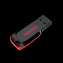 SanDisk Cruzer Blade - Unidad flash USB - 64 GB - USB 2.0 - negro, rojo