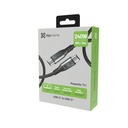 Klip Xtreme - USB cable - 24 pin USB-C - 3 m - Black - 240W Braided Fast Charging