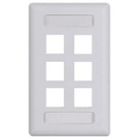 FACEPLATE CLASISIC 6PORT 1G W-STATION ID BLANCO
