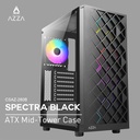 CASE AZZA CSAZ-280B SPECTRA GAMING MID-TOWER ATX TEMPERED GLASS BLACK