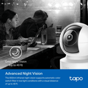 CAMARA TP-LINK TAPO C232 TIPO PT INT 5MP VISIÓN 360° VIS. NOCT. WI-FI-RJ45 BIDIRECIONAL 512GB