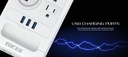 Forza - Surge protector - AC 110/220 V - 11 Tomas de Corriente - NEMA 3USB 5ft WH