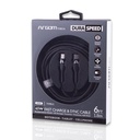 CABLE ARGOM CB-0047BK TYPE-C TO TYPE-C 65 W NYLON 1.8M BLACK