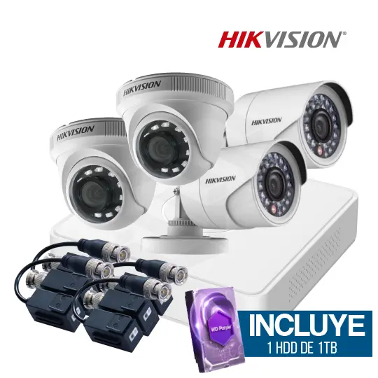 1 DS-7104HGHI-M1(C) + 2 DS-2CE16D0T-IRPF + 2 DS-2CE56D0T-IRPF + 4 DS-1H18-A + 1 HDD-1TB-DVRWD**