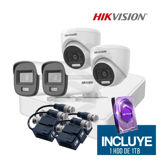 1 DS-7104HGHI-M1(C) + 2 DS-2CE16D0T-LPFS + 2 DS-2CE76D0T-LPFS + 4 DS-1H18-A + 1 HDD-1TB-DVRWD