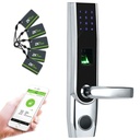 Cerradura Para Puerta Princip C/Huella, Tarjeta Y Pin Izquierda Huellas/Contraseñas/Tarjetas100 Apertura Emergencia Con Llave Oculta Grosor De Puerta 35-50Mm, 50-65Mm Bluetooth 4.0 Alarma Inteligente Dim: Frente 72×310×34Mm/Reverso 72×310×30Mm