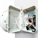 CAJA DE PASO PVC CON BISAGRAS Y MEDIDAS 120X100X50 MM