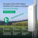 PUNTO DE ACCESO INALAMBRICO OMADA ALCANCE MAX 5KM 5GHZ A 867MBPS