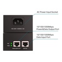 INYECTOR POE++ IEEE802.3AF/AT PUERTO GIGABITE NON POE + PUERTOS GIGABITE POE 60W