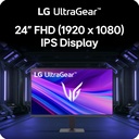 MONITOR LG 23.8Inch UltraGear FHD IPS Gaming 144Hz 1ms HDMI DP Slim Stand Black