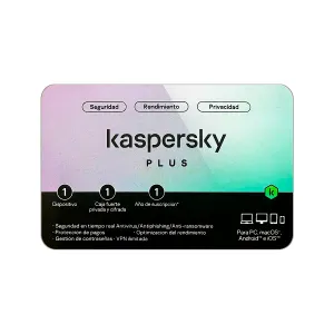 ANTIVIRUS KASPERSKY PLUS - SEGURIDAD - RENDIMIENTO - PRIVACIDAD